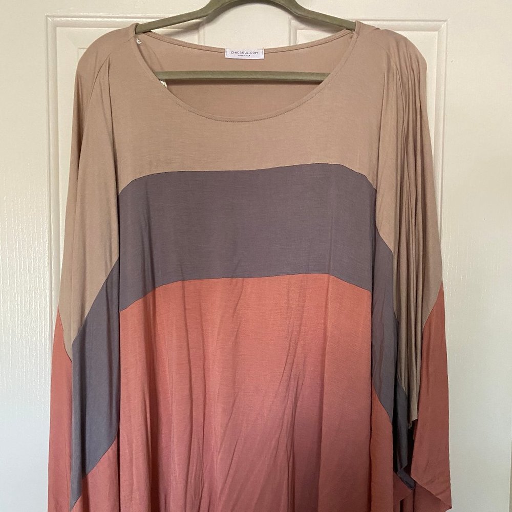 Plus Size 3xl Color Block Top